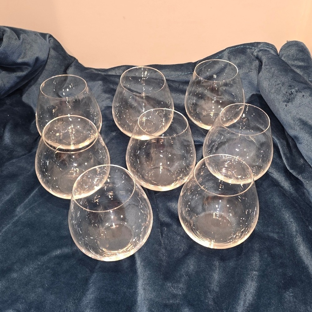 Riedel O Series Cabernet Merlot Stemless Wine Glasses Set of 8 Crystal Balloon